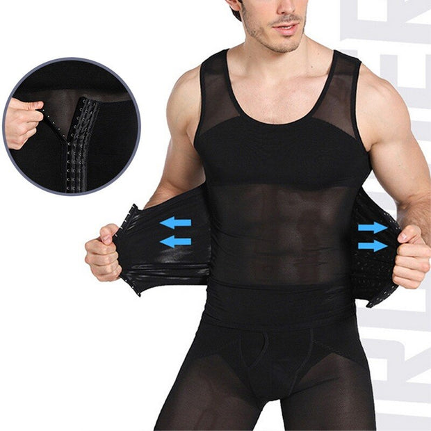 Men Hook Adjustable Tank Top Breathable Body Shaper