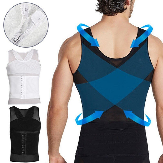 Men Hook Adjustable Tank Top Breathable Body Shaper