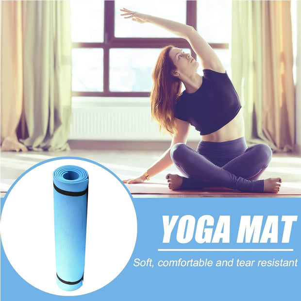 Professional lightweight travel yoga mat with elastic bands