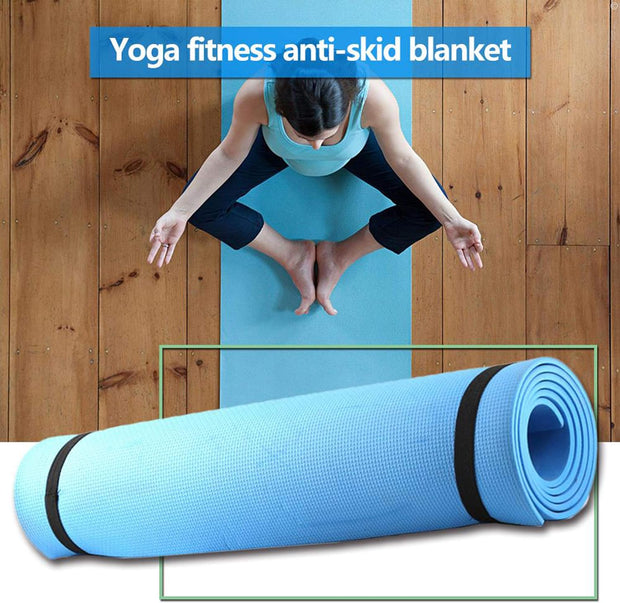 Professional lightweight travel yoga mat with elastic bands