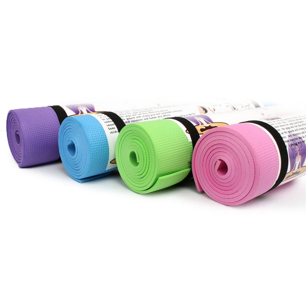 Professional lightweight travel yoga mat with elastic bands