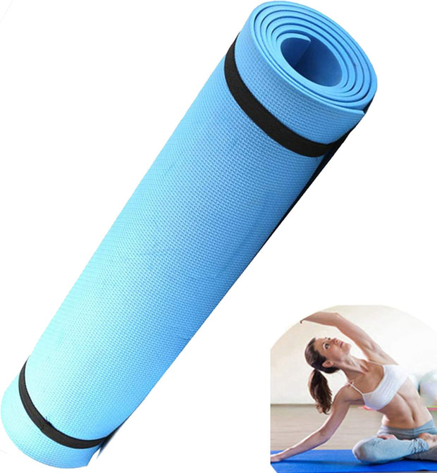 Professional lightweight travel yoga mat with elastic bands