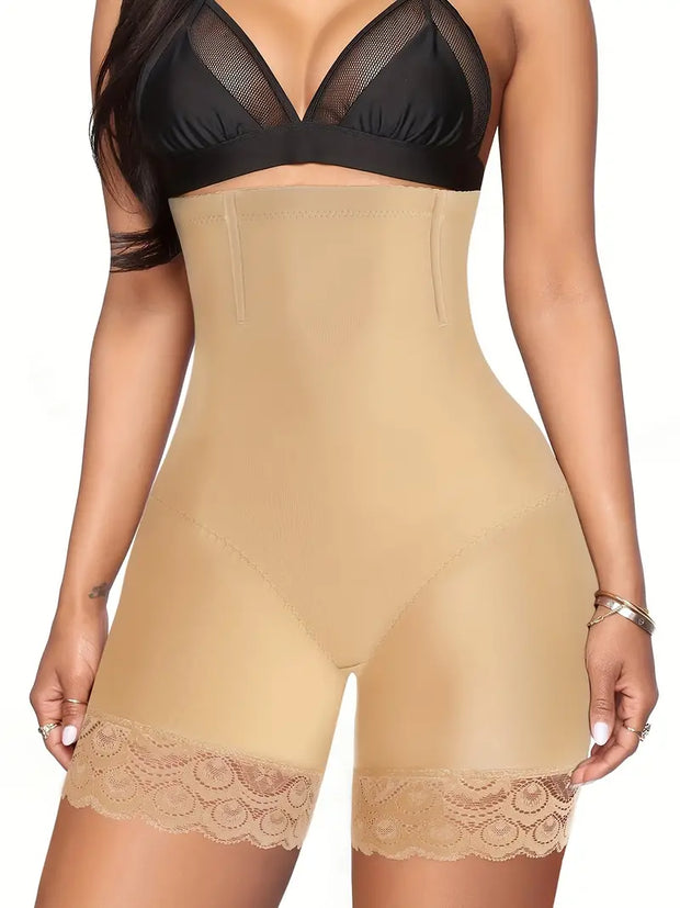 Florel Lace Trim High Waist Tummy Control Butt Lifting Shorts, Women's Underwear & Shapewear